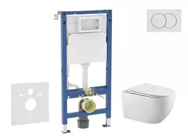 Geberit Duofix potinkinio modulio komplektas, Gaia WC su minkšto uždarymo dangčiu ir Delta01 nuleidimo mygtuku, Alpių baltas SANI11CA3124B
