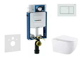Geberit Kombifix - potinkinio modulio komplektas, WC Gaia su švelnaus uždarymo dangčiu ir Sigma30 nuleidimo mygtuku, balta / balta matinė SANI15CA3127