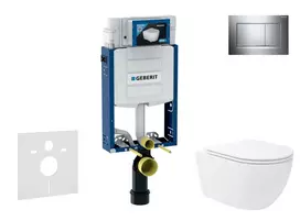 Geberit Kombifix - potinkinio modulio komplektas, WC Oudee Vortex su švelnaus uždarymo dangčiu ir Sigma30 nuleidimo mygtuku, chromuotas SANI15CA1135