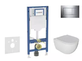 Geberit Duofix potinkinio modulio komplektas, Oudee unitazas su švelnaus uždarymo dangčiu ir Sigma30 nuleidimo mygtuku, chromuotas SANI11CA1121B