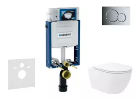 Geberit Kombifix - potinkinio modulio komplektas, WC Oudee Vortex su švelnaus uždarymo dangčiu ir Sigma01 nuleidimo mygtuku, blizgus chromas SANI15CA1134