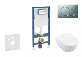 Geberit Duofix potinkinis modulis, Subway 2.0 WC su minkšto uždarymo dangčiu ir Sigma01 nuleidimo mygtuku, matinis chromas SANI11CK2110