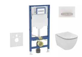 Geberit Duofix potinkinio modulio komplektas, Tesi WC su minkšto uždarymo dangčiu ir Sigma50 nuleidimo mygtuku, Alpių baltas SANI11CD3139