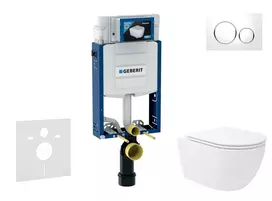 Geberit Kombifix - potinkinio modulio komplektas, WC Oudee Vortex su švelnaus uždarymo dangčiu ir Sigma20 nuleidimo mygtuku, baltas/chromuotas SANI15CA3186