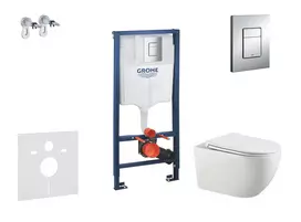 Grohe Rapid SL - Komplektas: Potinkinis bakelio elementas, Gaia unitazas su švelnaus uždarymo dangčiu ir Skate Cosmopolitan nuleidimo plokštele, chromuotas SANI11BA1106