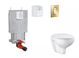 Grohe Uniset - Pakabinamo elemento komplektas, WC su švelnaus uždarymo dangčiu ir Arena Cosmopolitan S nuleidimo mygtuku, Cool Sunrise SANI15BB4105