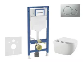 Geberit Duofix potinkinio modulio komplektas, Gaia WC su minkšto uždarymo dangčiu ir Sigma01 nuleidimo mygtuku, matinio chromo lakas SANI11CA1135B