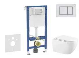 Geberit Duofix potinkinio modulio komplektas, Gaia WC su minkšto uždarymo dangčiu ir Delta30 nuleidimo mygtuku, Alpių baltas SANI11CA3146B