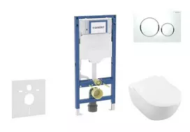 Geberit Duofix - potinkinio modulio komplektas, Subway 2.0 unitazas su švelnaus uždarymo dangčiu ir Sigma20 nuleidimo mygtuku, baltas / blizgus chromas SANI11CK3111