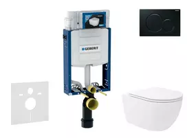 Geberit Kombifix - potinkinio modulio komplektas, WC Oudee Vortex su švelnaus uždarymo dangčiu ir Sigma01 nuleidimo mygtuku, juodas SANI15CA5140
