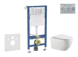 Geberit Duofix potinkinio modulio komplektas, Gaia WC su minkšto uždarymo dangčiu ir Delta01 nuleidimo mygtuku, matinis chromas SANI11CA1137B