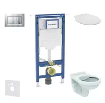Geberit Duofix potinkinio modulio komplektas, Alpha WC su dangčiu ir Sigma30 nuleidimo mygtuku, matinis chromas/chromas SANI11CD2104