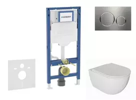 Geberit Duofix potinkinio modulio komplektas, WC Oudee su minkšto uždarymo dangčiu ir Sigma20 nuleidimo mygtuku, nerūdijantis plienas SANI11CA6101B