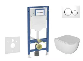 Geberit Duofix potinkinio modulio komplektas, Oudee unitazas su švelnaus uždarymo dangčiu ir Sigma20 nuleidimo mygtuku, baltas/chromuotas SANI11CA3114B