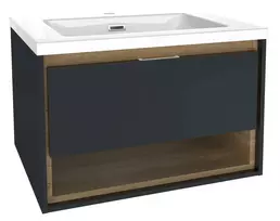 kielle Meara - Praustuvo spintelė su apatine spintele 60 cm, tamsiai pilka blizgi/tamsus ąžuolas 50026S606