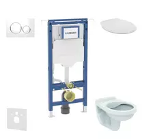 Geberit Duofix potinkinio modulio komplektas, Alpha unitazas su dangčiu ir Sigma20 nuleidimo mygtuku, baltas/chromuotas SANI11CD3110
