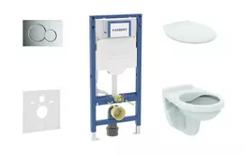 Geberit Duofix potinkinio modulio komplektas, Alpha WC su dangčiu ir Sigma01 nuleidimo mygtuku, blizgus chromas SANI11CD1125