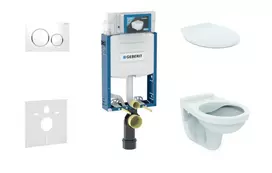 Geberit Kombifix - montavimo rinkinys Alpha unitazui su dangčiu, su SIGMA20 mygtuko mygtuku, baltas/chromuotas 110.302.00.5 NR4