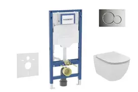 Geberit Duofix potinkinio modulio komplektas, Tesi WC su dangčiu ir Sigma01 nuleidimo mygtuku, poliruotas chromas SANI11CD1117