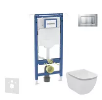 Geberit Duofix - potinkinis montavimo rinkinys, Ideal Standard Tesi unitazas ir dangtis, Sigma30 mygtukai, matinis chromas/chromas SANI11CD2108