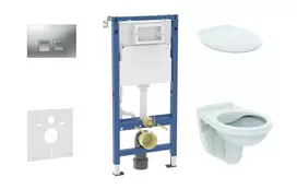 Geberit Duofix potinkinio modulio komplektas, Alpha WC su dangčiu ir Delta35 nuleidimo mygtuku, matinis chromas SANI11CD2145