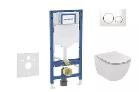 Geberit Duofix potinkinio modulio komplektas, Tesi WC su dangčiu ir Sigma20 nuleidimo mygtuku, baltas/chromuotas SANI11CD3119