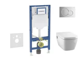 Geberit Duofix - potinkinio modulio komplektas, TECEone WC su švelnaus uždarymo dangčiu ir Sigma01 nuleidimo mygtuku, blizgus chromas SANI11CT1101