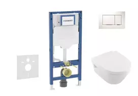Geberit Duofix potinkinio modulio komplektas, Architectura unitazas su švelnaus uždarymo dangčiu ir Sigma30 nuleidimo mygtuku, baltas/chromuotas SANI11CK3104