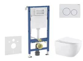 Geberit Duofix potinkinio modulio komplektas, Gaia WC su minkšto uždarymo dangčiu ir Delta20 nuleidimo mygtuku, Alpių baltas SANI11CA3145B