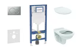 Geberit Duofix potinkinio modulio komplektas, Alpha WC su dangčiu ir Sigma01 nuleidimo mygtuku, matinis chromas SANI11CD2126