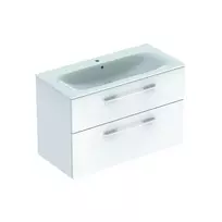 Geberit Selnova Square praustuvo spintelė 64x99x48 cm, su praustuvu, 2 stalčiais, blizgi balta spalva 501.244.00.1