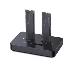 Gembird DD2-U3M2 darbalaukio dviejų diskų USB Type-C M.2 NVME (ir SATA) SSD prijungimo stotelė, juoda