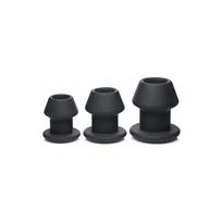 XR Brands XR Brands Gape-Grommets Silicone Hollow Dilator Set 3 Sizes Black