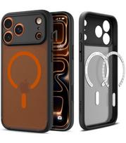Matinis juodas / oranžinis dėklas Apple iPhone 17 Pro Max telefonui "Spigen Ultra Hybrid MAG Magsafe"