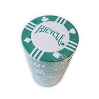 Pokerio žetonai Bicycle, 20 vnt., žali, moliu užpildyti 8 g