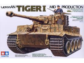 Tamiya Vokiečių tankas Tiger I vidutinės laidos 1/35 plastikinis rinkinys 35194