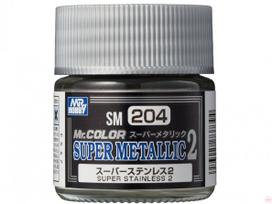 Mr.Hobby Mr. Color Super Metallic II nitro dažai SM-204 Super Stainless II 10 ml