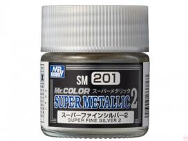 Mr.Hobby Mr.Color Super Metallic II SM-201 Super Fine Silver II, 10 ml dažai