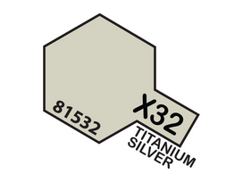 Tamiya X-32 akriliniai dažai – titano sidabro, 10 ml