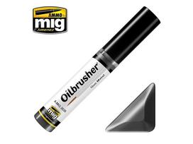 AMMO MIG Oilbrusher Gun Metal 3535 – sendinimo aliejiniai dažai su teptuku