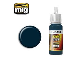 AMMO MIG 0099 Crystal Black Blue akriliniai dažai 17 ml, stiklo efektui