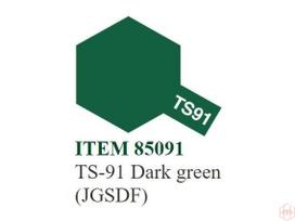 Tamiya TS-91 purškiami dažai, tamsiai žalia Dark Green (JGSDF) 100 ml