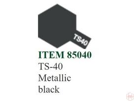 Tamiya TS-40 purškiami dažai – metalinė juoda, 100 ml