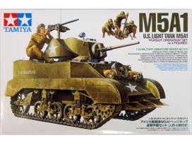 Tamiya M5A1 amerikiečių lengvasis tankas 1/35 plastikinis modelis 35313