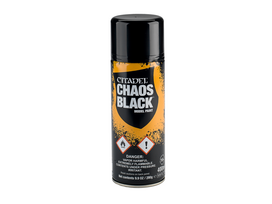 Citadel Chaos Black purškiamas gruntas, 400 ml – lygi matinė danga