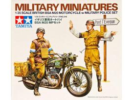 Tamiya BSA M20 britų motociklas su karo policija 1/35 plastikinis modelis