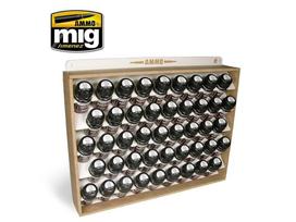 AMMO MIG 8006 dažų stovas 45 vnt. 35 ml buteliukams, 40×30×6,5 cm