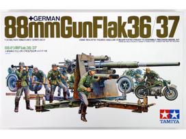 Tamiya Vokiečių 88 mm FlaK 36/37 pabūklas 1/35 plastikinis modelis