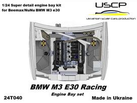 USCP BMW M3 E30 variklio skyriaus ypač detalus rinkinys 1/24 (Beemax/NuNu)