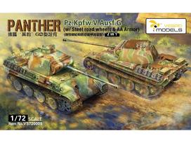 Vespid Panther Pz.Kpfw. V Ausf. G tankas 1/72, plieniniai ratai, AA šarvai